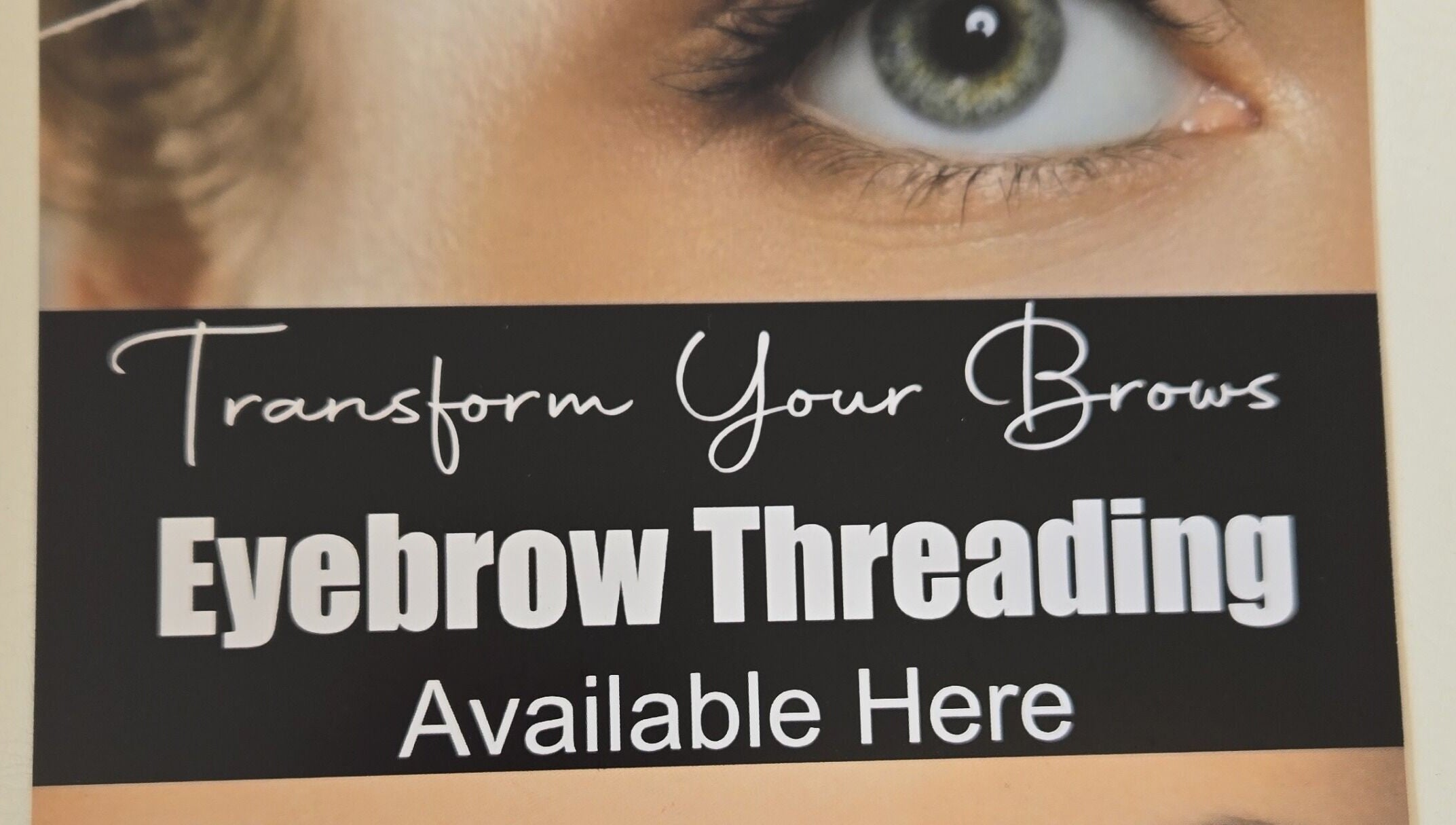 Eyebrow threading service at Beauty Divine, Royal Leamington Spa, England, GB.