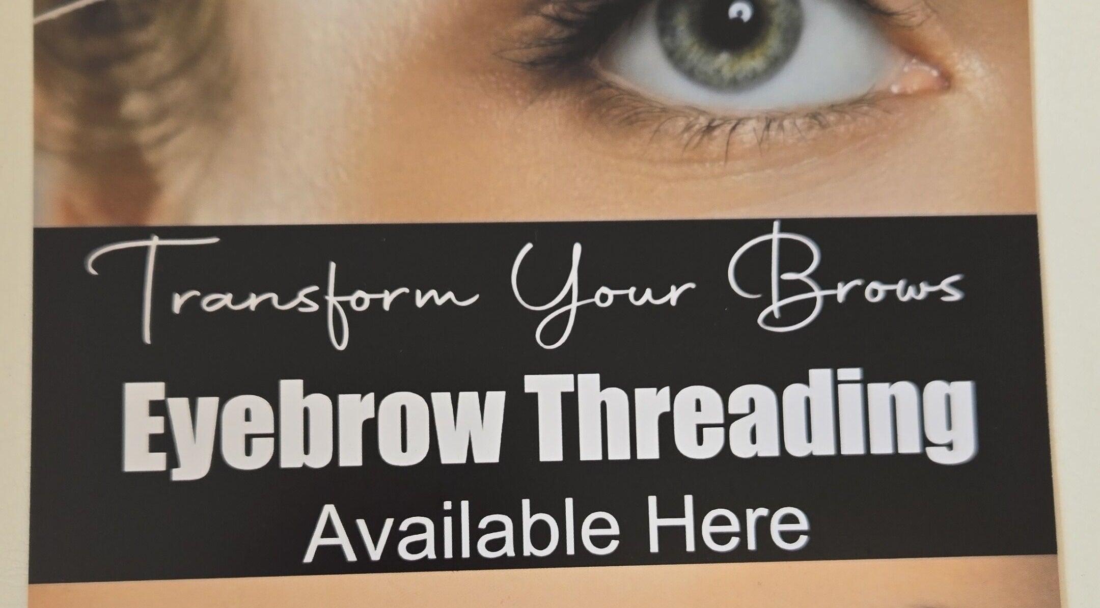 Eyebrow threading service at Beauty Divine, Royal Leamington Spa, England, GB.