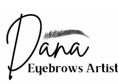 Dana Eyebrows logo featuring stylized text and eyebrow in Los Angeles, California, US.