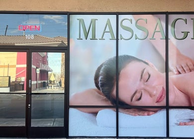 Entrance of Healthy Life Spa & Massage in Las Vegas, Nevada showcasing a serene massage scene.