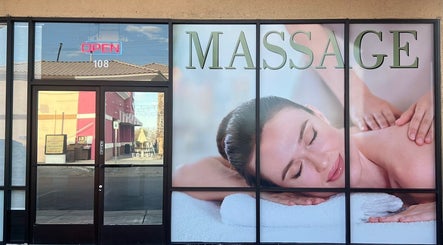 Entrance of Healthy Life Spa & Massage in Las Vegas, Nevada showcasing a serene massage scene.