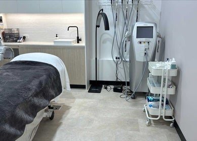 Treatment room at Rejuvaberry Cosmetic Clinic, Bull Creek, Western Australia, AU with modern equipment.