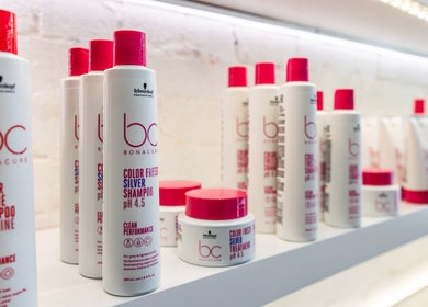 Shampoo selection at Bespoke Hair, Fortitude Valley, Queensland, AU.