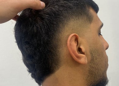 Close-up of a fresh haircut at Hair Tech Lounge, Munno Para, South Australia, AU, showcasing skilled barbering.