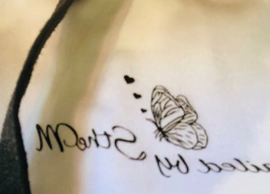 NailedbyStheM logo with butterfly and hearts, Soweto, Gauteng, ZA.