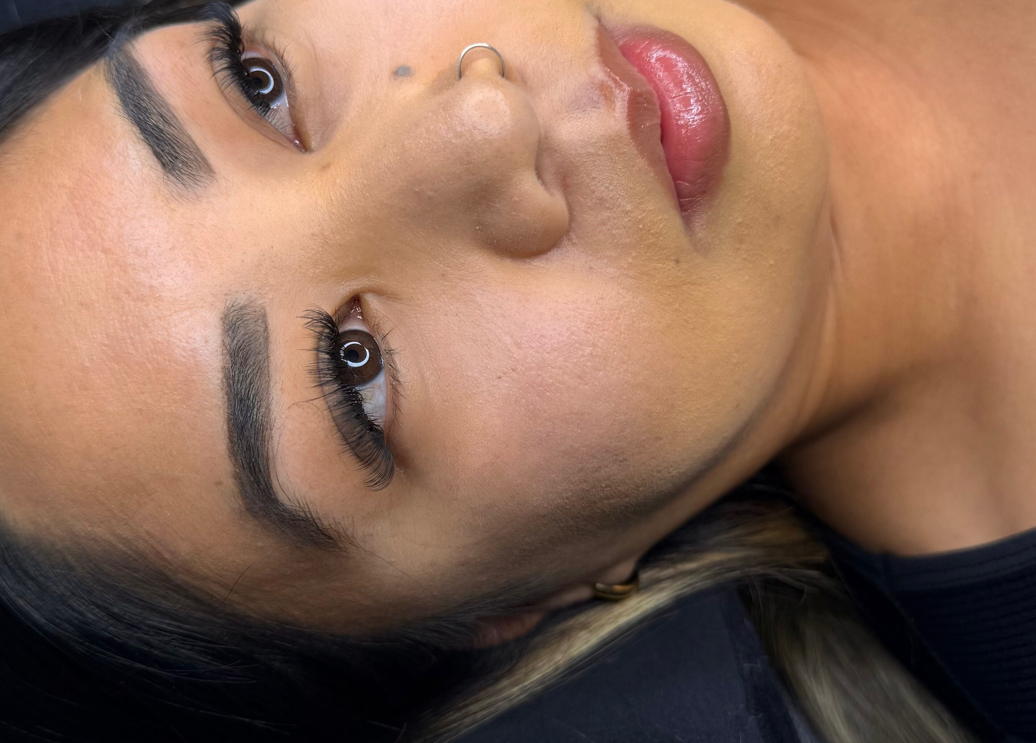 Close-up of a client with flawless makeup at The Scorpio Effect, Auckland, Auckland, NZ.