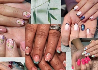 Creative nail designs at Bloom & Thrive Beauty in Parys, Free State, ZA. Showcases floral and colorful styles.