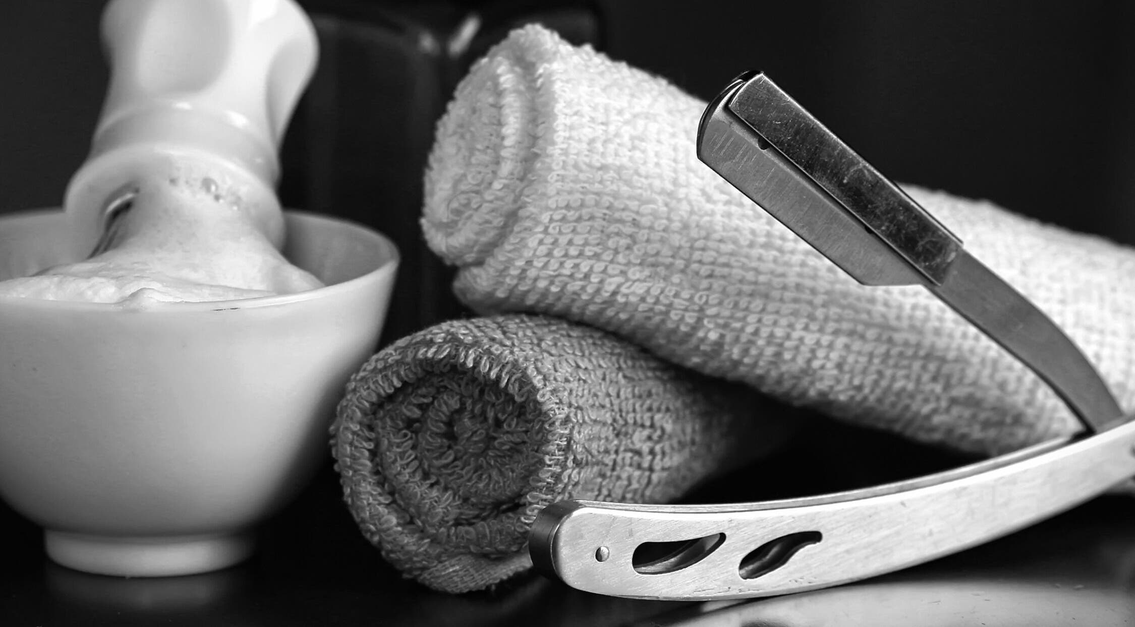 Luxury grooming at Viktor - Men's Grooming Lounge, Little Mountain, Queensland, AU. Classic shaving tools displayed.