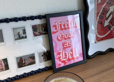 Artistic photo display and framed quote at SHADE TWENTY2, Wolverhampton, England, GB.