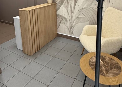 Stylowe wnętrze recepcji w Kosmetologia Gabriela Klaczak, Gdańsk, Województwo Pomorskie, PL.