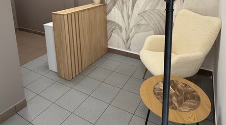 Stylowe wnętrze recepcji w Kosmetologia Gabriela Klaczak, Gdańsk, Województwo Pomorskie, PL.
