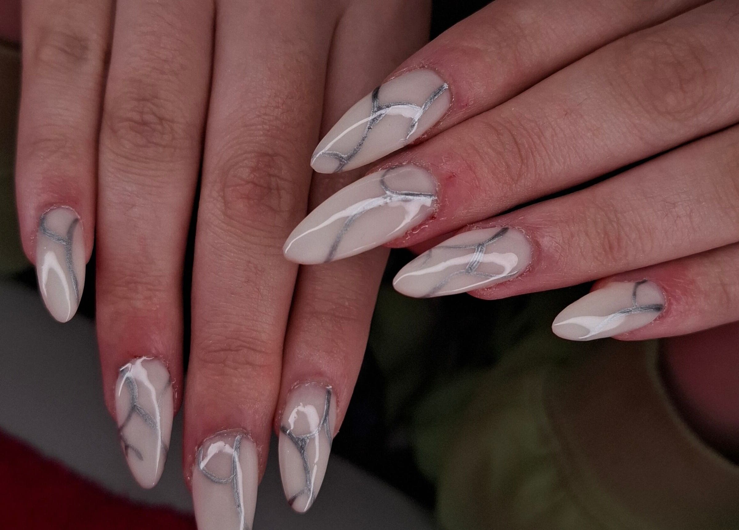 Elegant marble nail art at Boss Babes Beauty Lounge in Cape Town, Western Cape, ZA.
