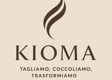 Logo del salone Kioma a Casale Monferrato, Piemonte, IT. Elegante design con slogan promozionale.