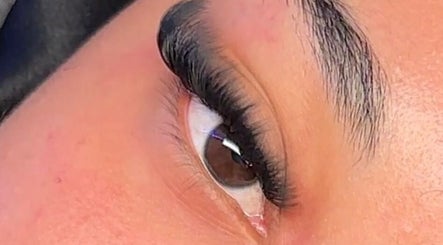 Close-up of styled eyelashes at Eyelash Villa, Accra, Greater Accra Region, GH, highlighting lash extensions.