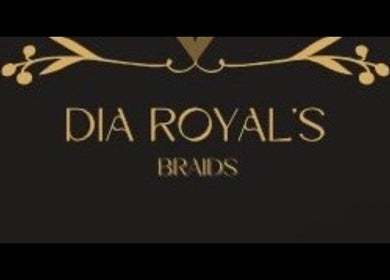Elegant Diaroyal’s Braids logo in gold on black, located in CW.