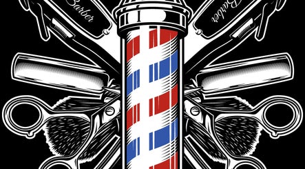 Kawartha Barbershop iconic pole and tools in Peterborough, Ontario, CA.