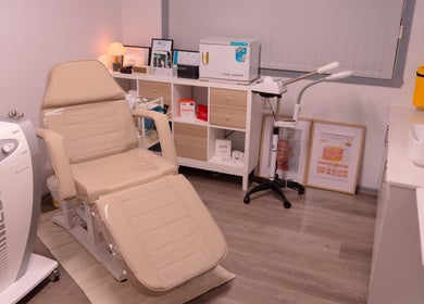 Modern treatment room at Nudia Skin Clinic, Melbourne, Victoria, AU, offering advanced skincare solutions.