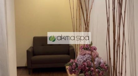Cozy seating with floral decor at Akma Spa Sungai Buloh, Shah Alam, Selangor, MY.