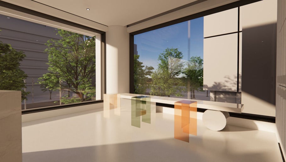 아이디헤어 강남대로점 venue in Seoul, showcasing bright, elegant interiors with modern furniture and large windows.