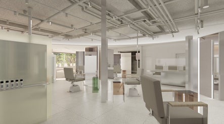 Interior of 아이디헤어 강남대로점, a modern hair salon in 서울특별시, 서울특별시, KR with sleek decor.