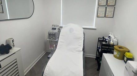 Modern treatment room at Skinsbyygrace in Liverpool, England, GB. Features skincare equipment and decor.