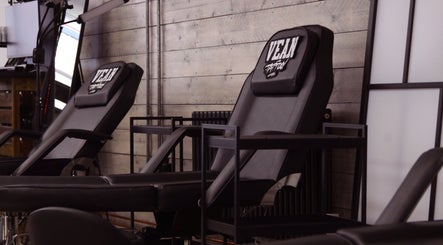 Professional tattoo chairs at VEAN TATTOO Bristol, providing comfort and quality service in Bristol, England, GB.