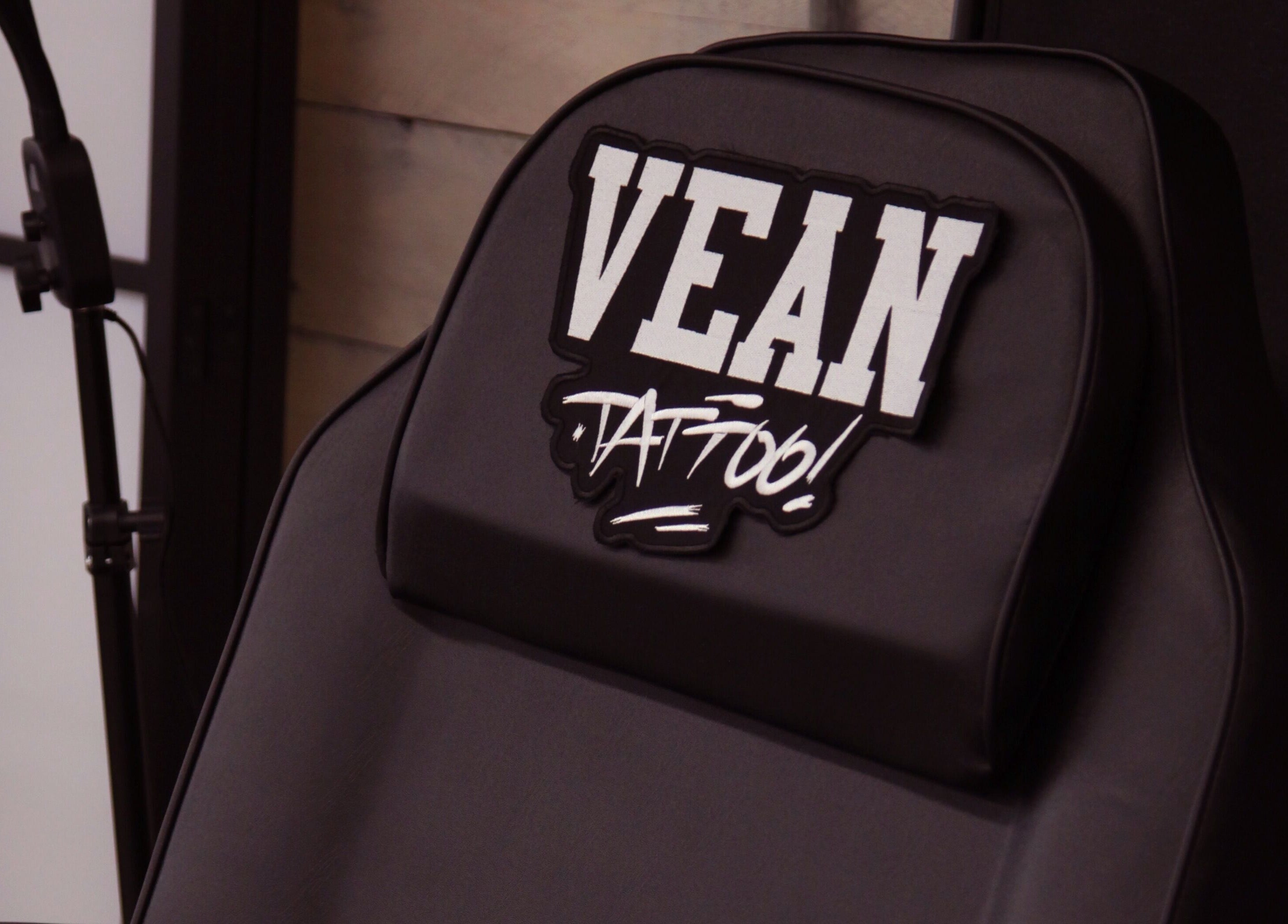 Comfortable tattoo chair at VEAN TATTOO Bristol, a stylish studio in Bristol, England, GB.