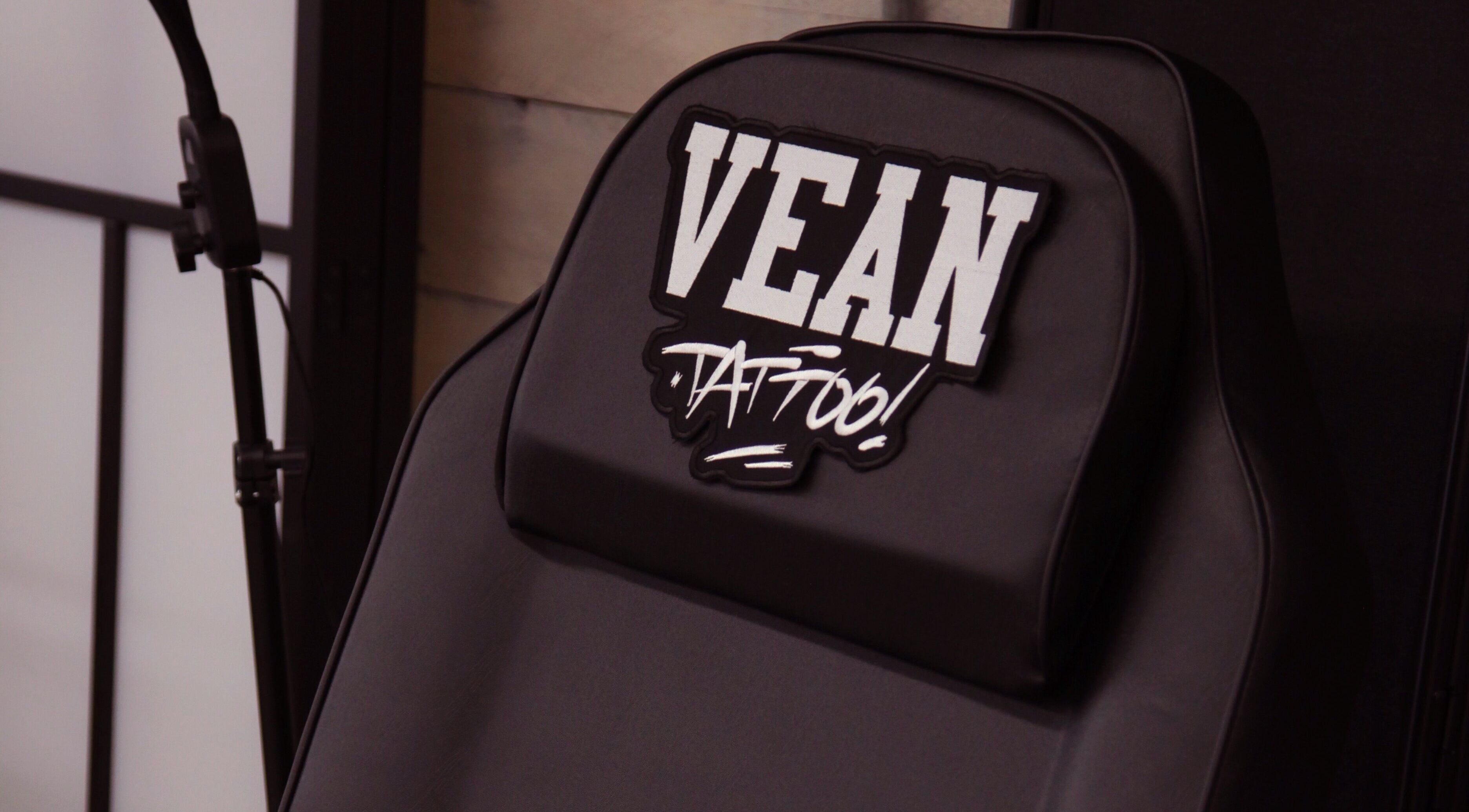 Comfortable tattoo chair at VEAN TATTOO Bristol, a stylish studio in Bristol, England, GB.