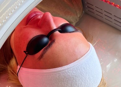 LED therapy session at Beauty By Nichola, Bromborough, England, GB for facial rejuvenation.