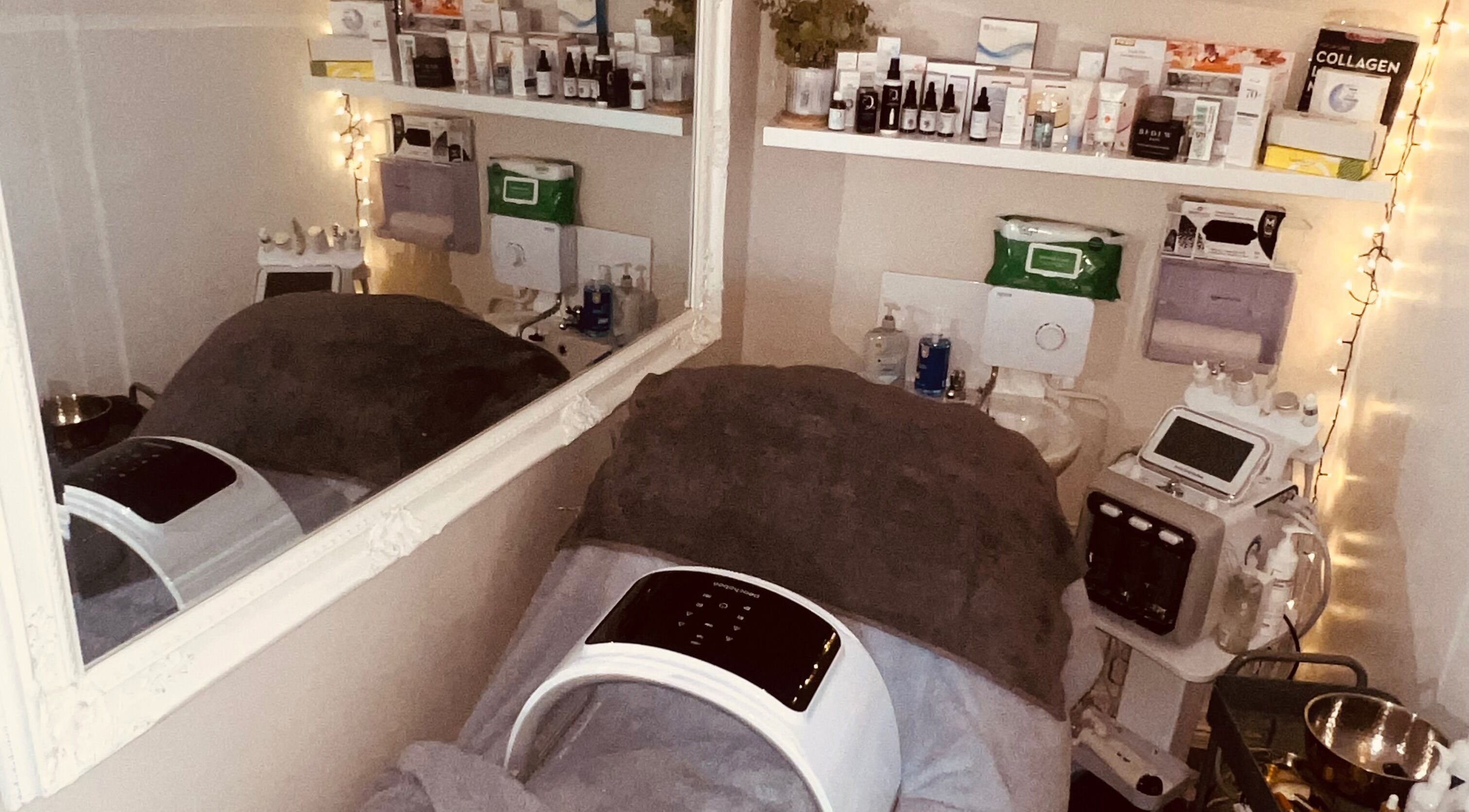 Relaxing treatment room at Beauty By Nichola in Bromborough, England, GB, featuring advanced skincare equipment.