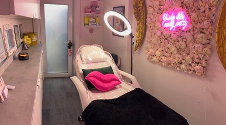 Luxurious lash treatment room at LVL Lashes Blackpool, Blackpool, England, GB. Featuring chic decor and cozy ambiance.