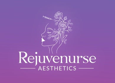 Elegant logo of RejuveNurse Aesthetics with floral face design in Saint Ann's Bay, St. Ann Parish, JM.