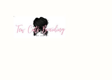 Logo of tewcutebraidingbylea featuring elegant script and hairstyle illustration in French Quarter, SX.