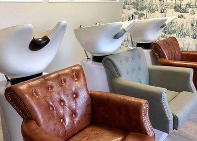 Luxurious hair wash stations at Morgan and Company Hair and Beauty, Nottingham, England, GB.