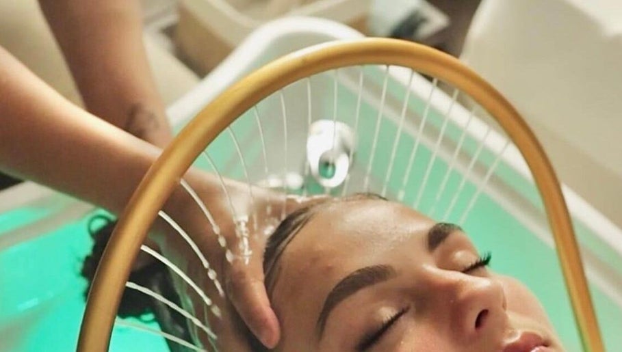 Peaceful head spa treatment at Cairns Head Spa, Cairns City, Queensland, AU. Relaxing aqua ambiance.