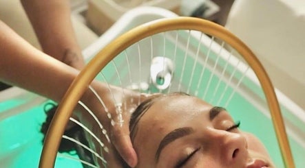 Peaceful head spa treatment at Cairns Head Spa, Cairns City, Queensland, AU. Relaxing aqua ambiance.