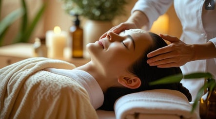 Relaxing head massage at Cairns Head Spa, Cairns City, Queensland, AU, providing serene spa experience.