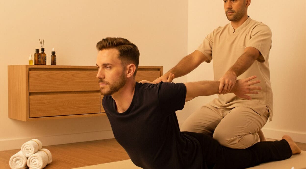 Sessão de massagem no OnTatame Massagem, Distrito Federal, BR com especialista aplicando técnicas relaxantes.