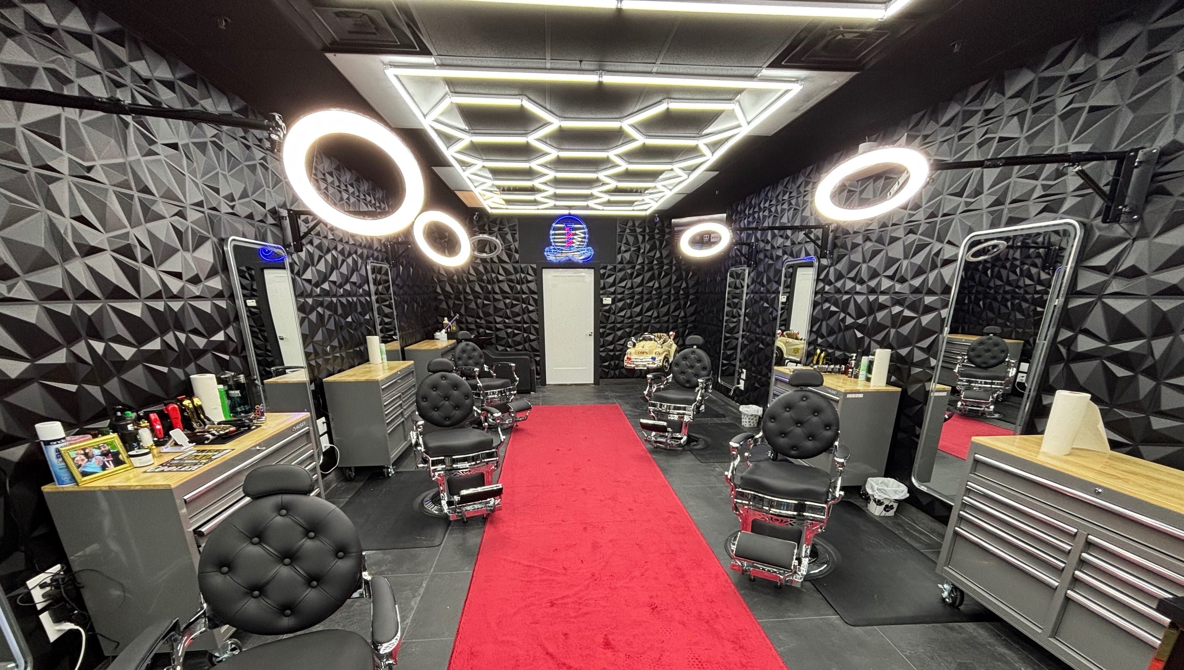 Chic barber chairs and decor at Joseph Howe in Halifax, Nova Scotia, CA.