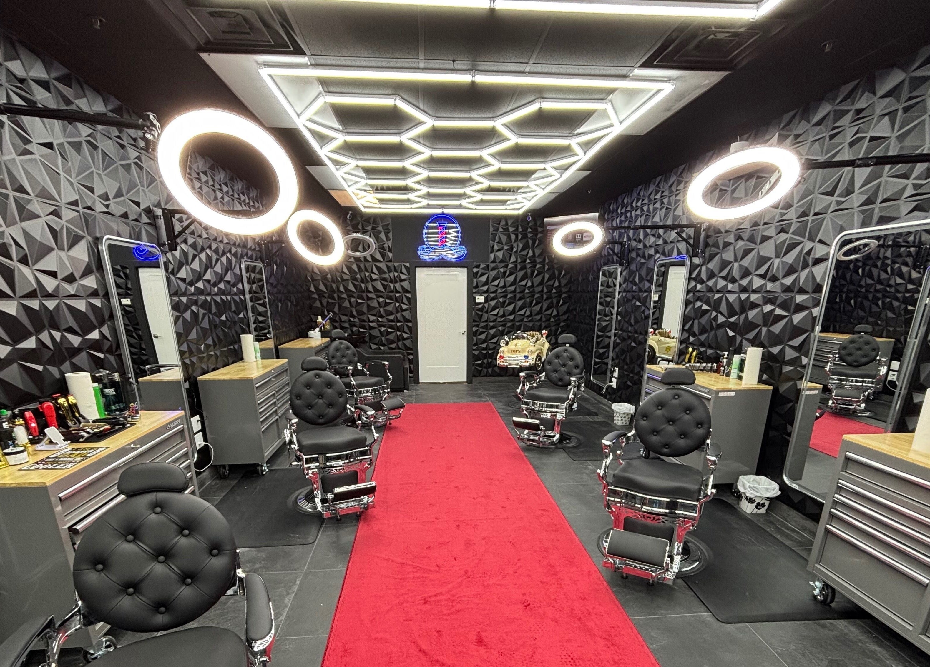 Chic barber chairs and decor at Joseph Howe in Halifax, Nova Scotia, CA.