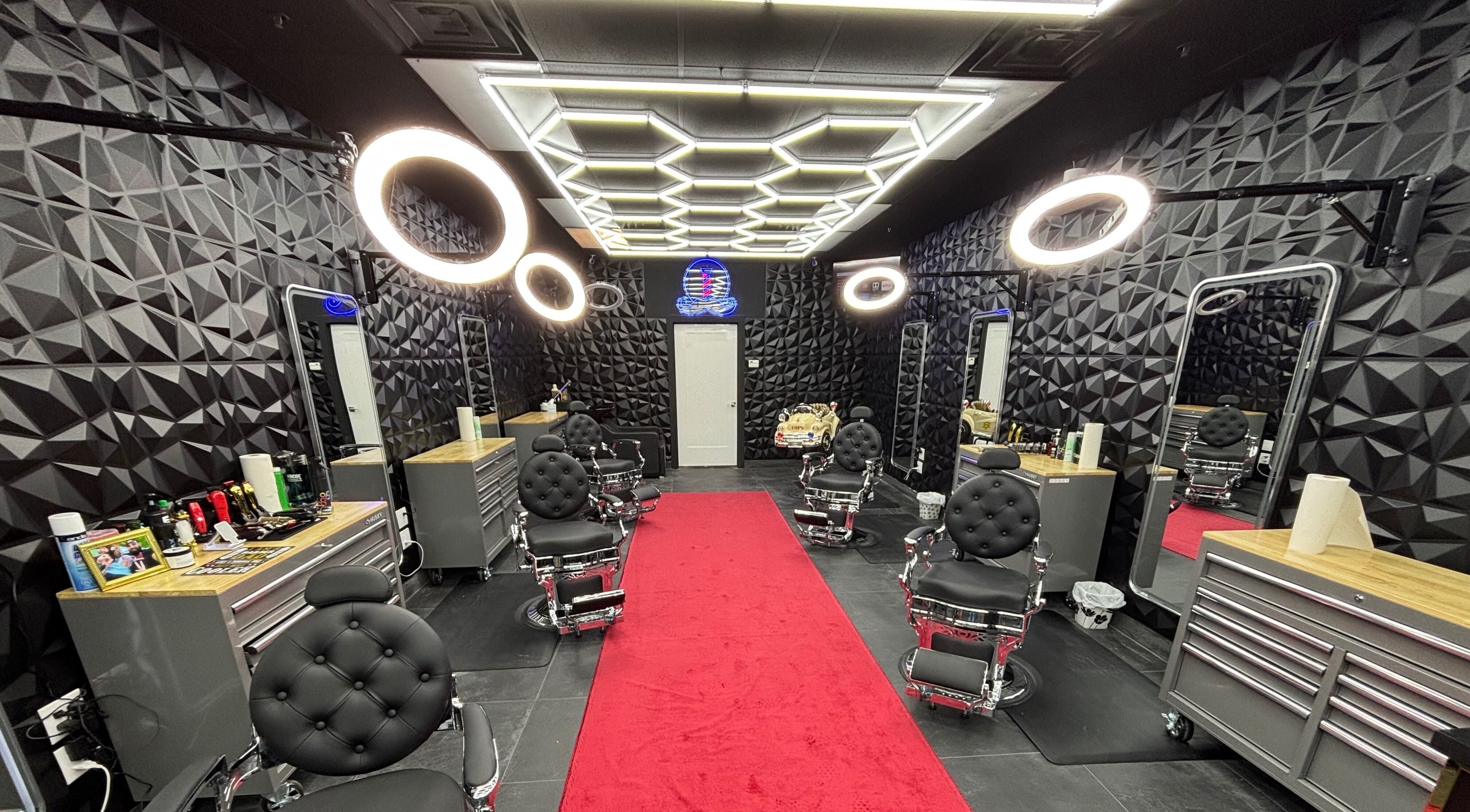 Chic barber chairs and decor at Joseph Howe in Halifax, Nova Scotia, CA.