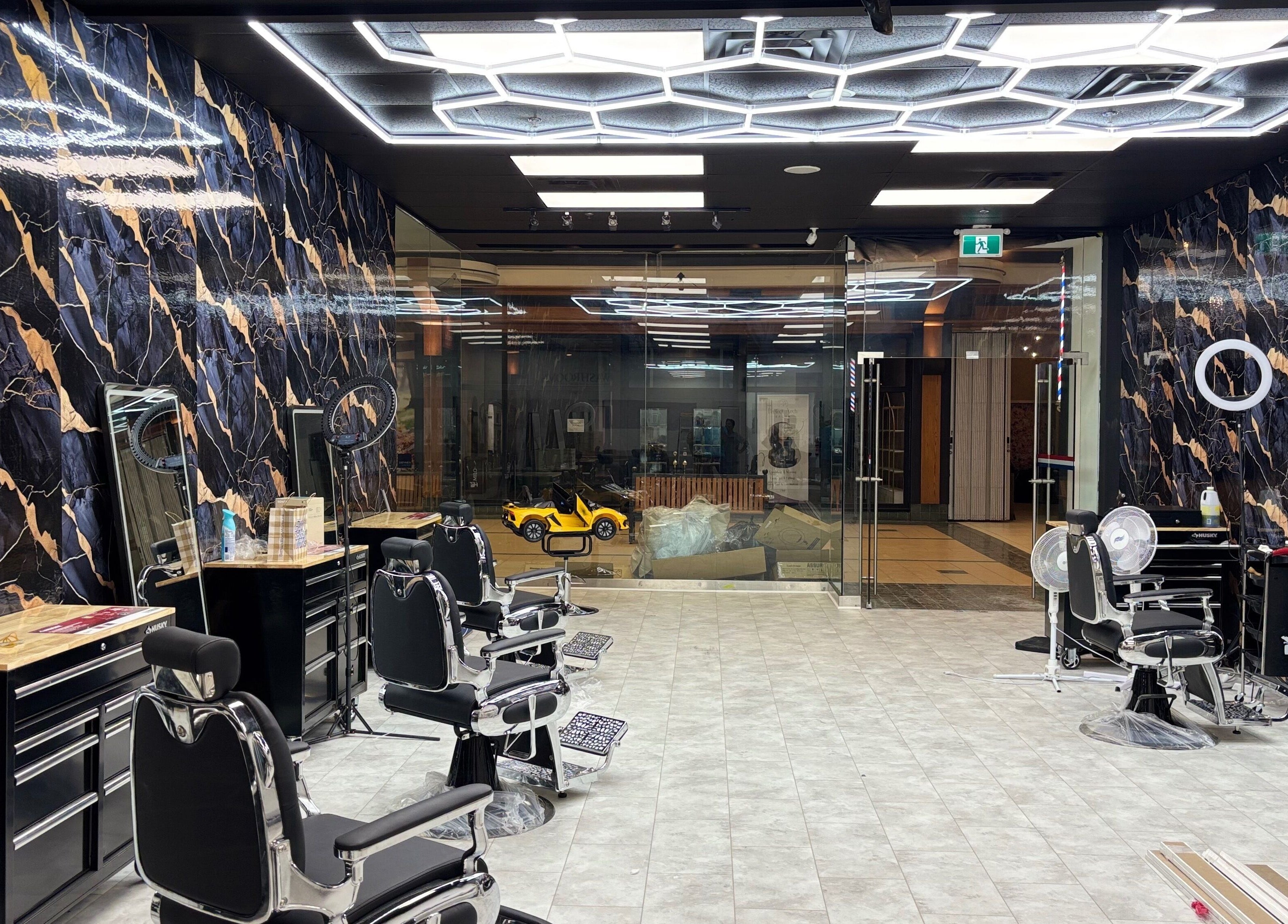 Modern salon interior at Bedford (Sunnyside Mall) in Bedford, Nova Scotia, CA with stylish decor and equipment.