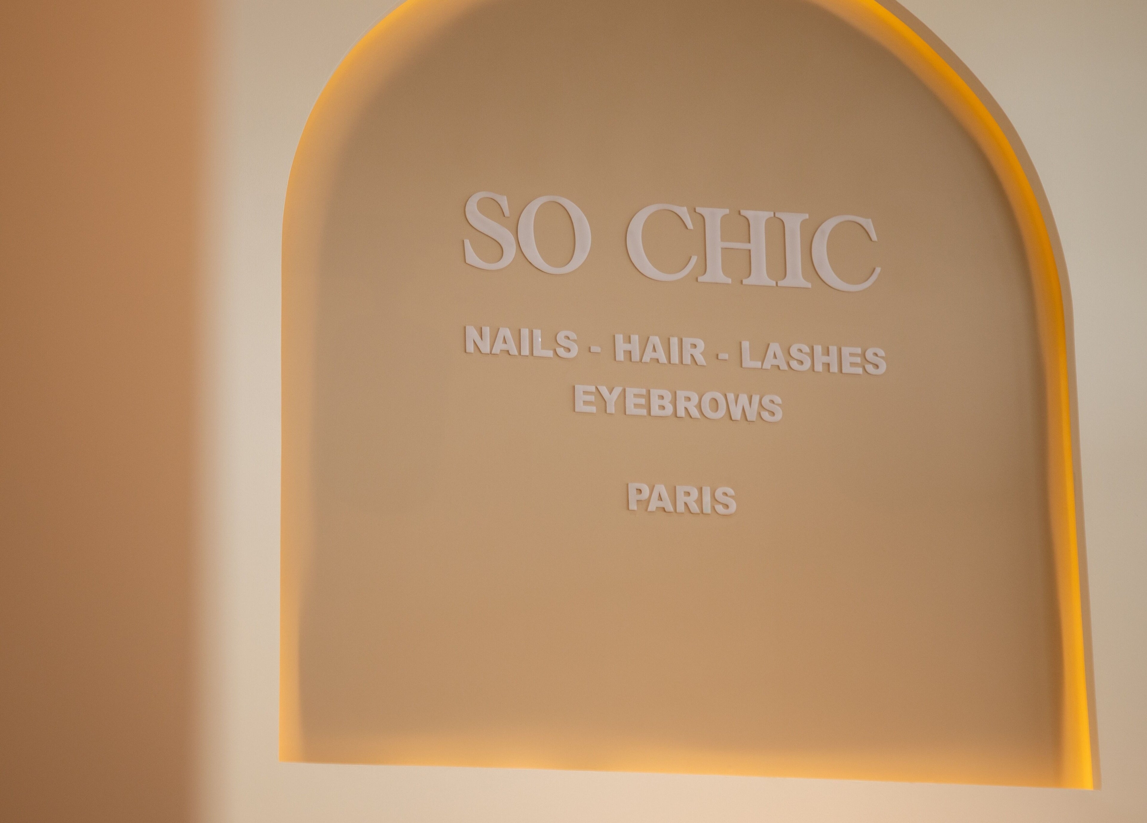 So Chic Paris sign with nails, hair, lashes services in Dubai, Dubai, AE.