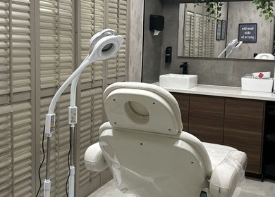 Luxurious treatment room at Villa 8 Ladies Salon and Spa, Dubai, Dubai, AE, featuring modern decor.