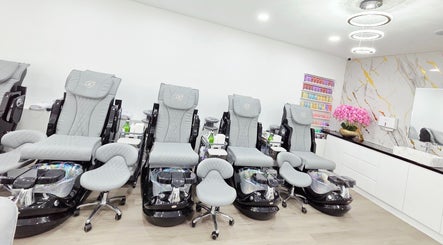 Luxurious nail spa chairs at Unique Beauty & Nails, Melbourne, Victoria, AU, offering premium pampering services.