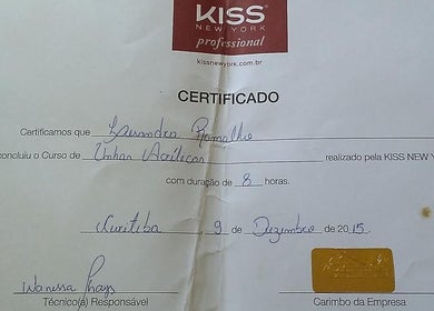 Certificado em unhas acrílicas da Le Ramalho Estética, Póvoa De Varzim, Porto, PT.