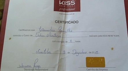 Certificado em unhas acrílicas da Le Ramalho Estética, Póvoa De Varzim, Porto, PT.