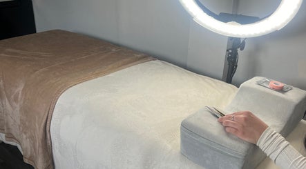 Lash extension setup at Lashes by Amelia, Orpington, England, GB with a comfortable treatment bed.