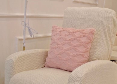 Comfortable seating with pink pillow in Blooming Nails Beauty Studio, Bacoor, Calabarzon, PH.