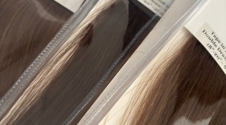 Glossy brown hair extensions showcase at Remi Room, Fareham, England, GB.